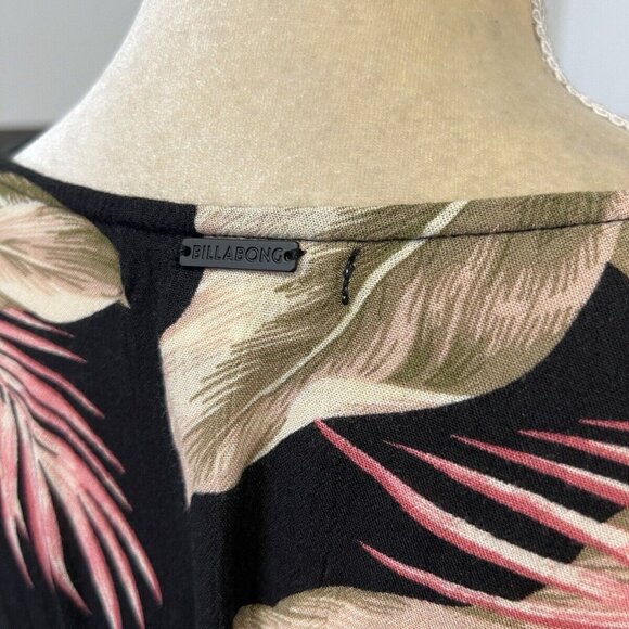 Billabong Love Wrapped Top Size S Small Black Blouse V Neck - Picture 6 of 7